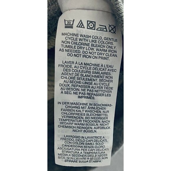 J Crew Say Yes Sweatshirt Womens Medium Metallic Graphic Sweater Gray Boho - Picture 7 of 8